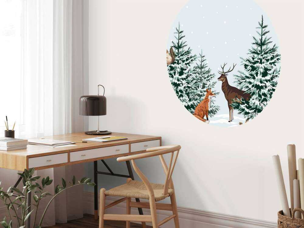 Joie des résidents de la forêt d'hiver