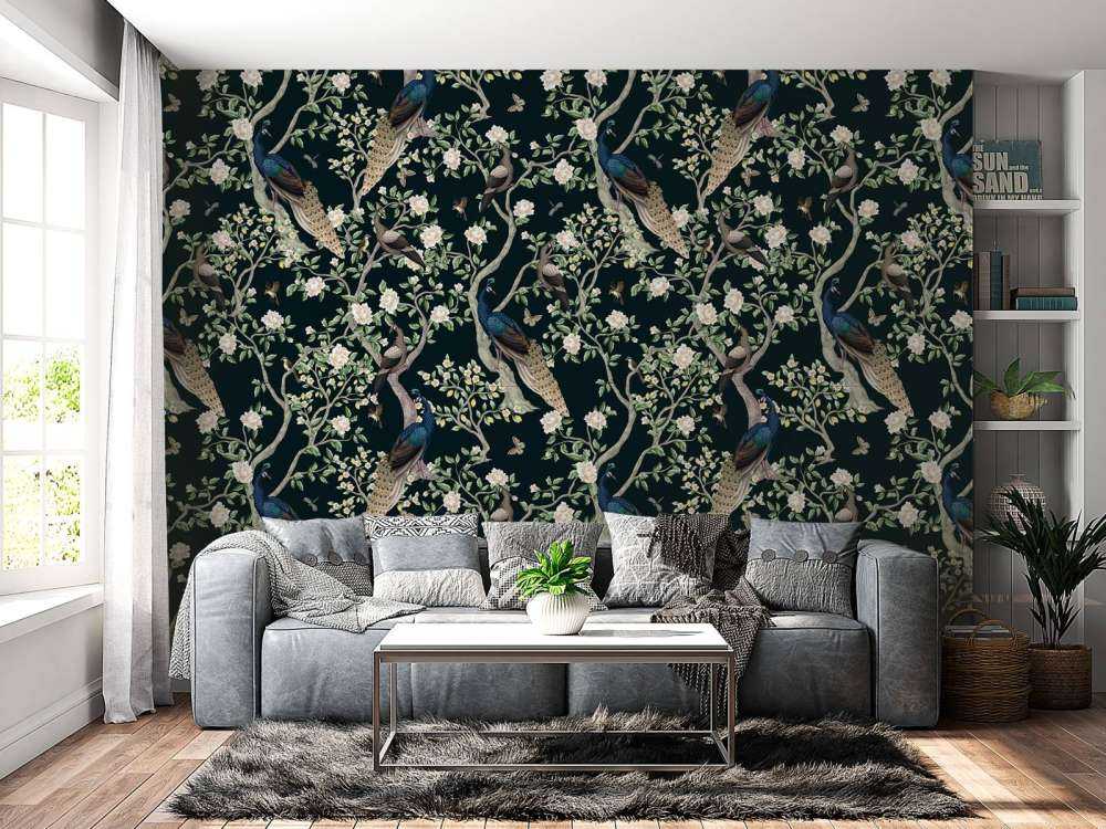 Couronne de paon Jardin de fleurs