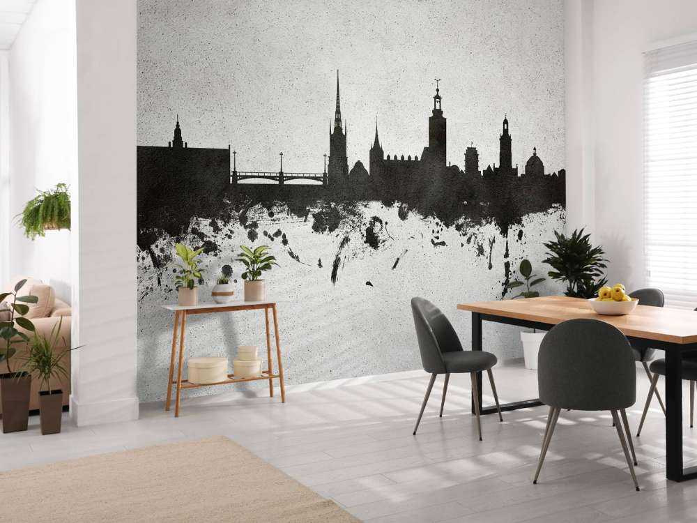 Aquarelle skyline, Stockholm