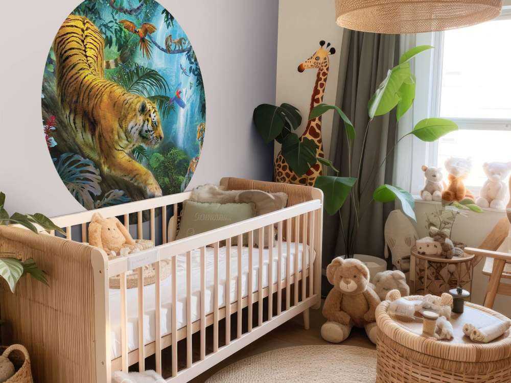 Tigers Near Waterfall