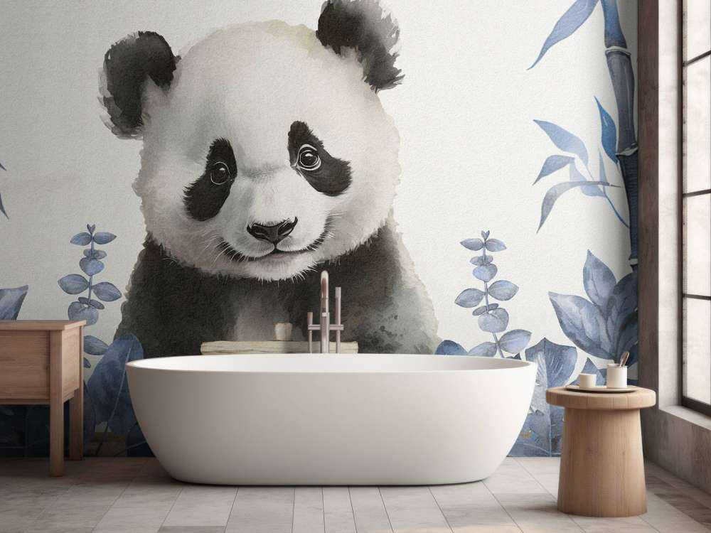 Bébé panda dans la jungle bleue