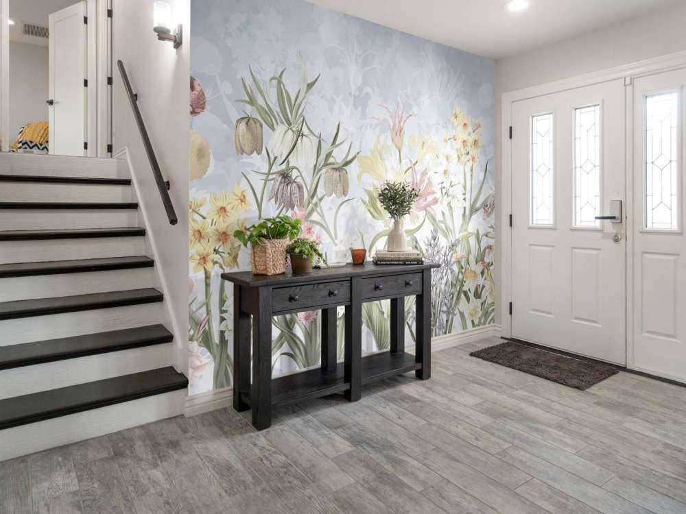 Fleurs de printemps - Bleu ciel doux