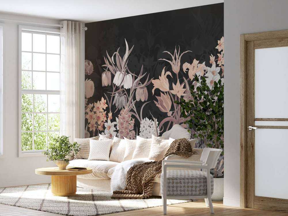 Fleurs de printemps - Sepia vintage