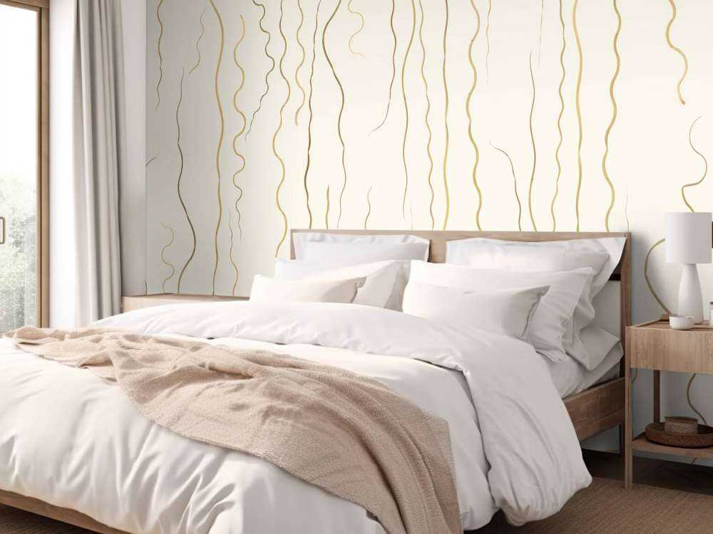 Lignes organiques herbe beige