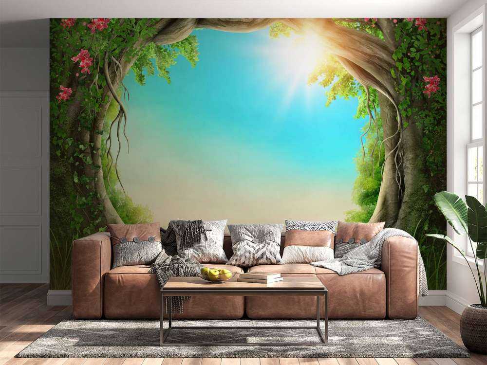 Forêt de conte de fées colorée