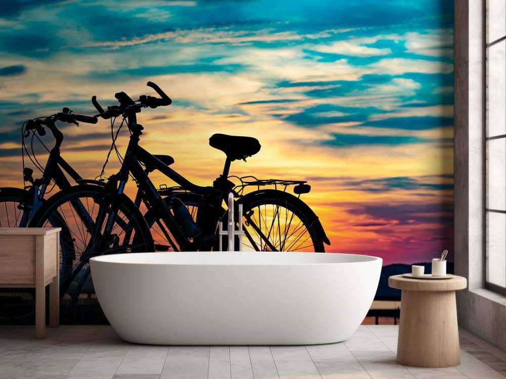 Vélo au coucher du soleil