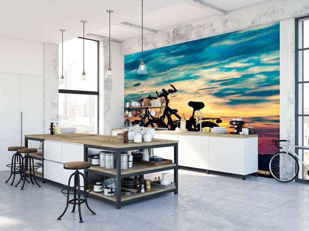 Vélo au coucher du soleil