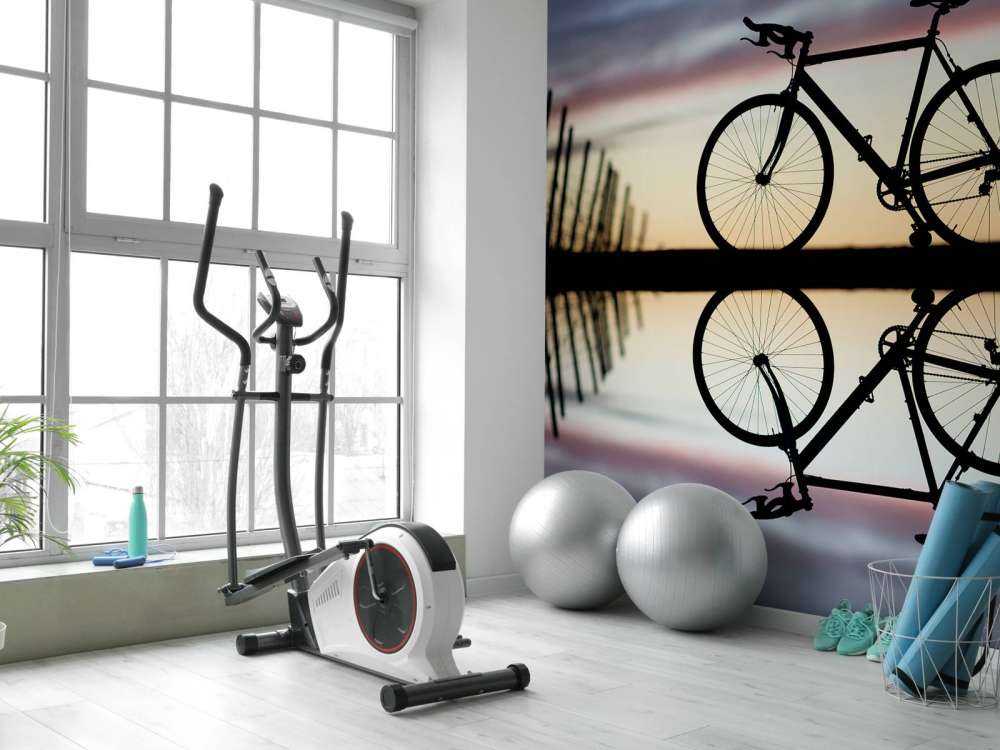 Vélo de course au coucher du soleil