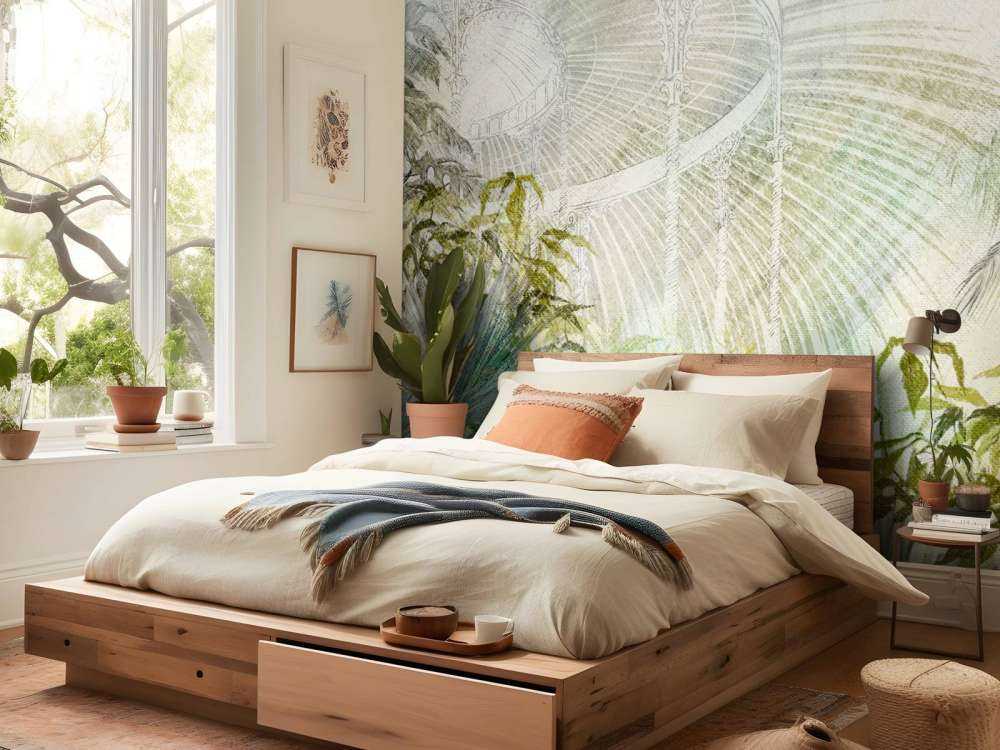 Verrière avec plantes tropicales