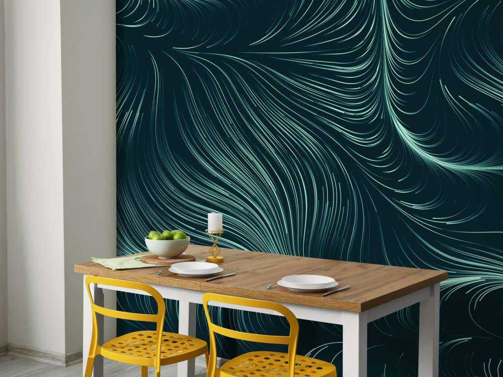 Lignes lumineuses vert canard