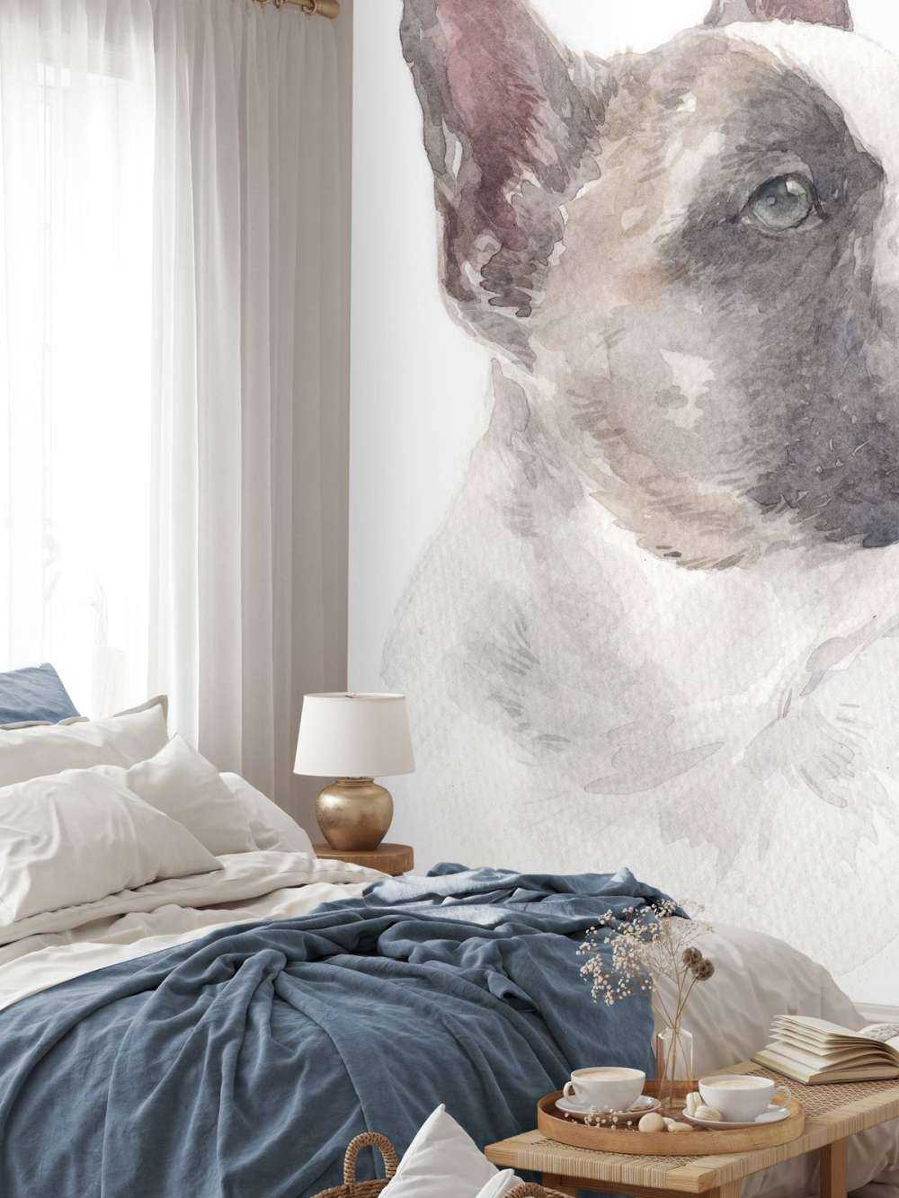 Aquarelle Bouledogue français