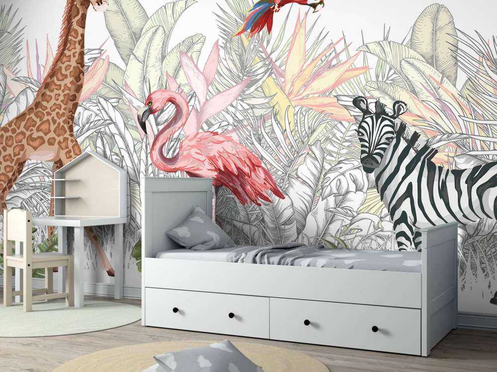 Dessin d'animaux dans la jungle