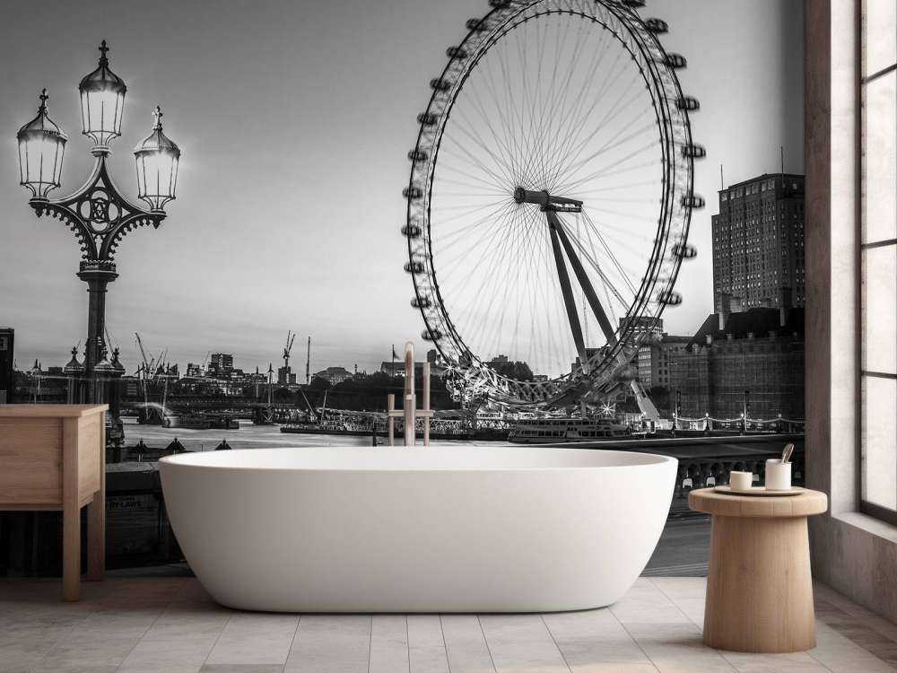 Grande roue en noir et blanc