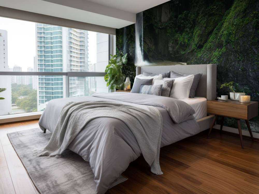 Chute d'eau dans une forêt profonde