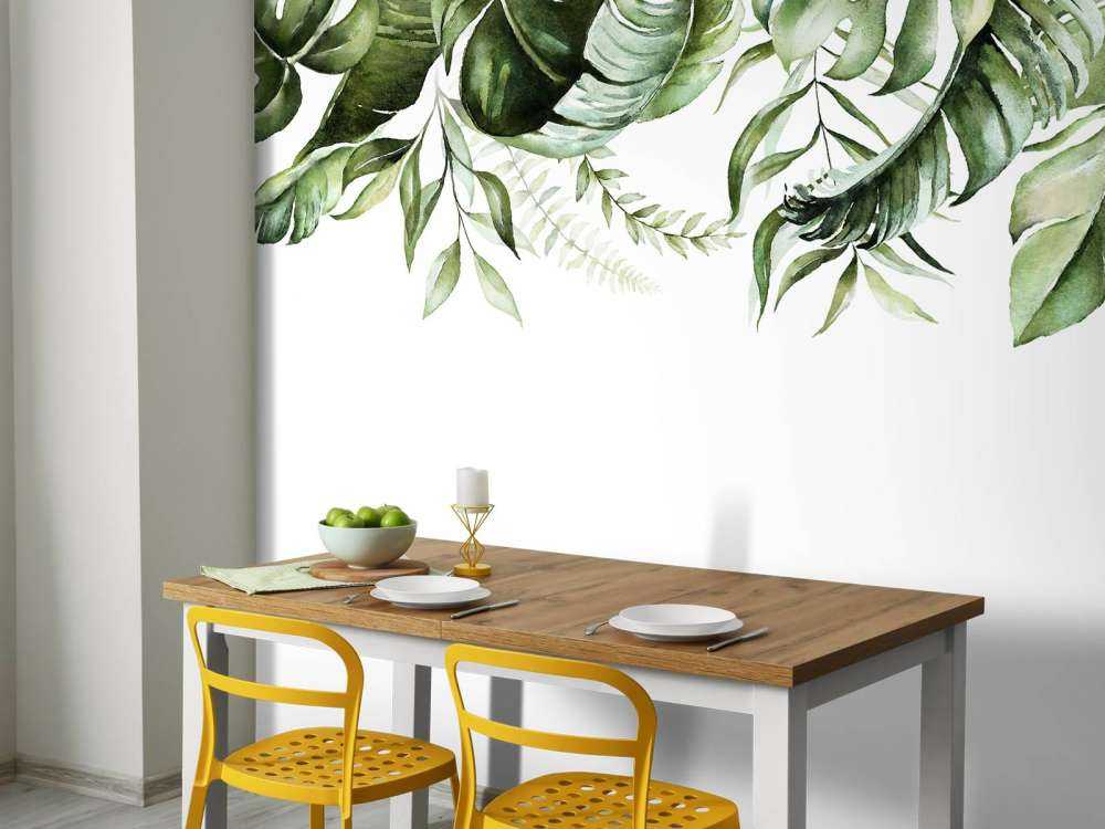 Feuilles tropicales à l'aquarelle