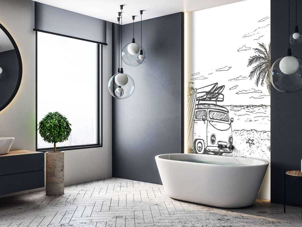 Dessin de plage style crayon