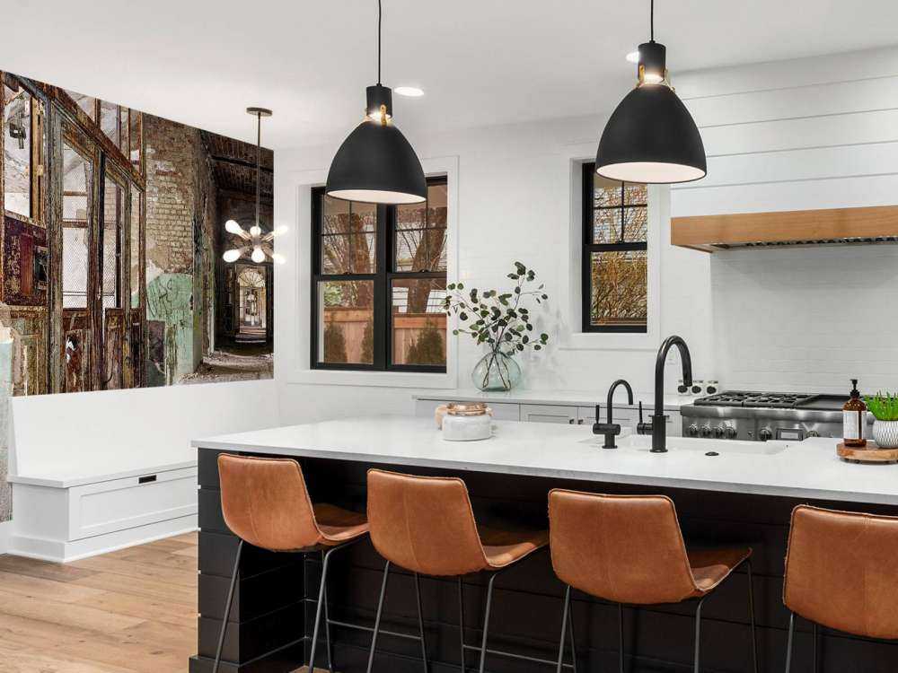 Cage d'escalier dans un bâtiment abandonné