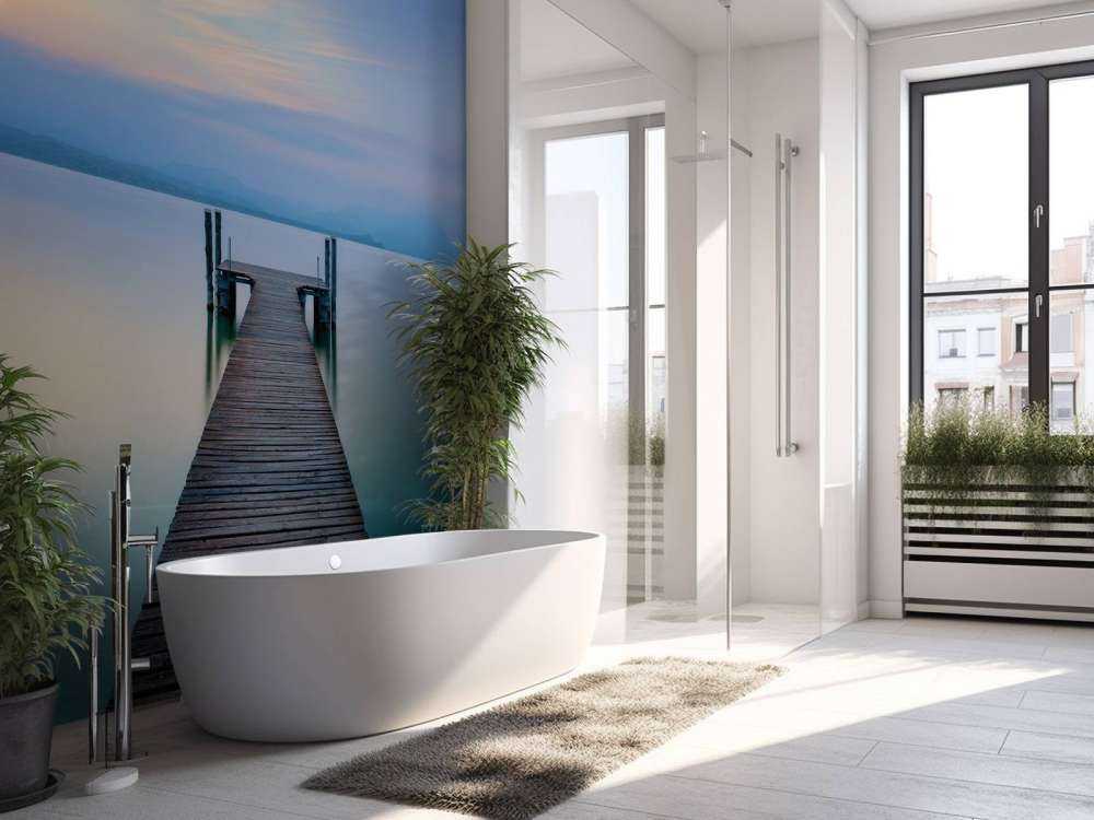 Jetée au coucher du soleil