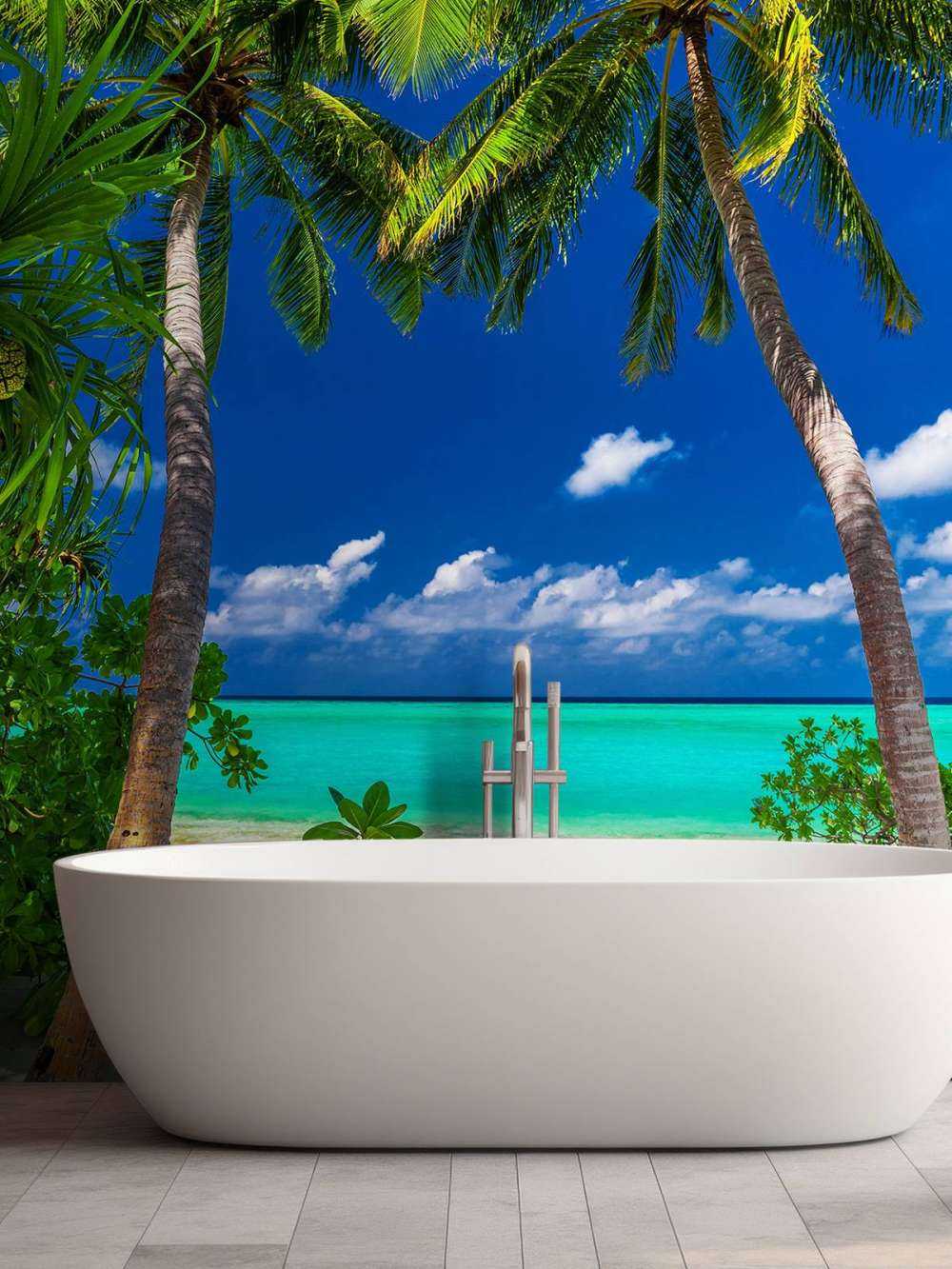 Palmiers sur une île