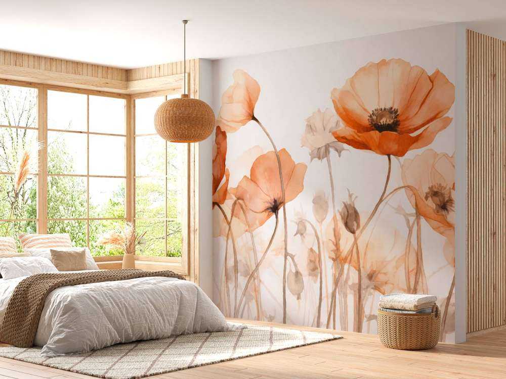 sérénité estivale de pétales de coquelicot pêche