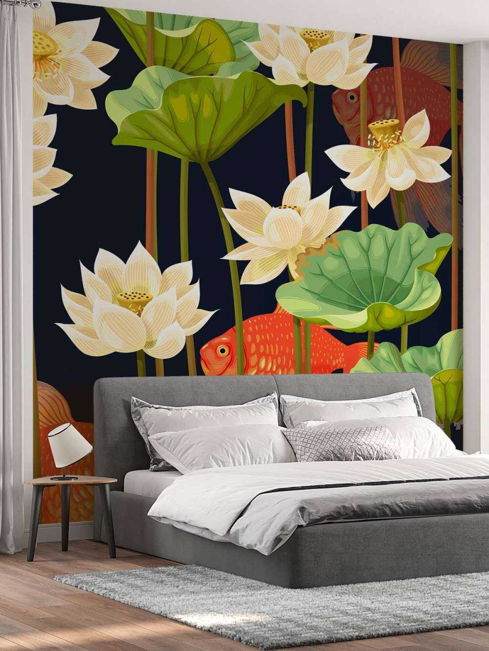 Lotus et poissons