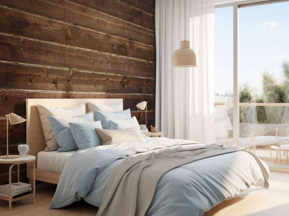 Planches de bois foncé