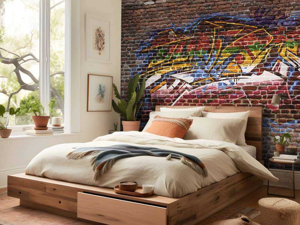 Graffiti sur un mur de briques