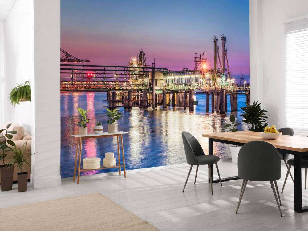 Port d'Anvers au coucher du soleil