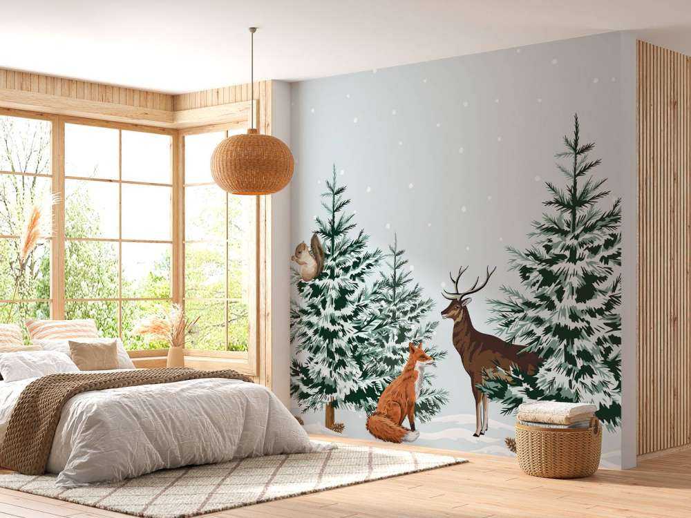 Joie des résidents de la forêt d'hiver