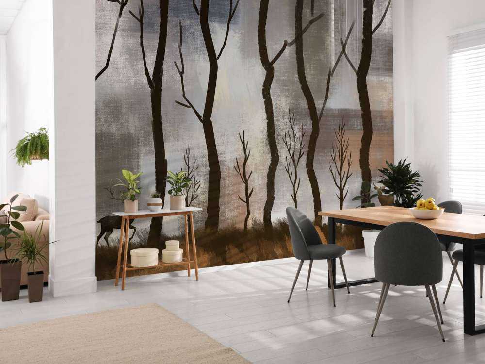 Crépuscule Silence Forêt de cerfs