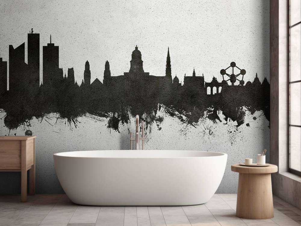 Aquarelle skyline, Bruxelles
