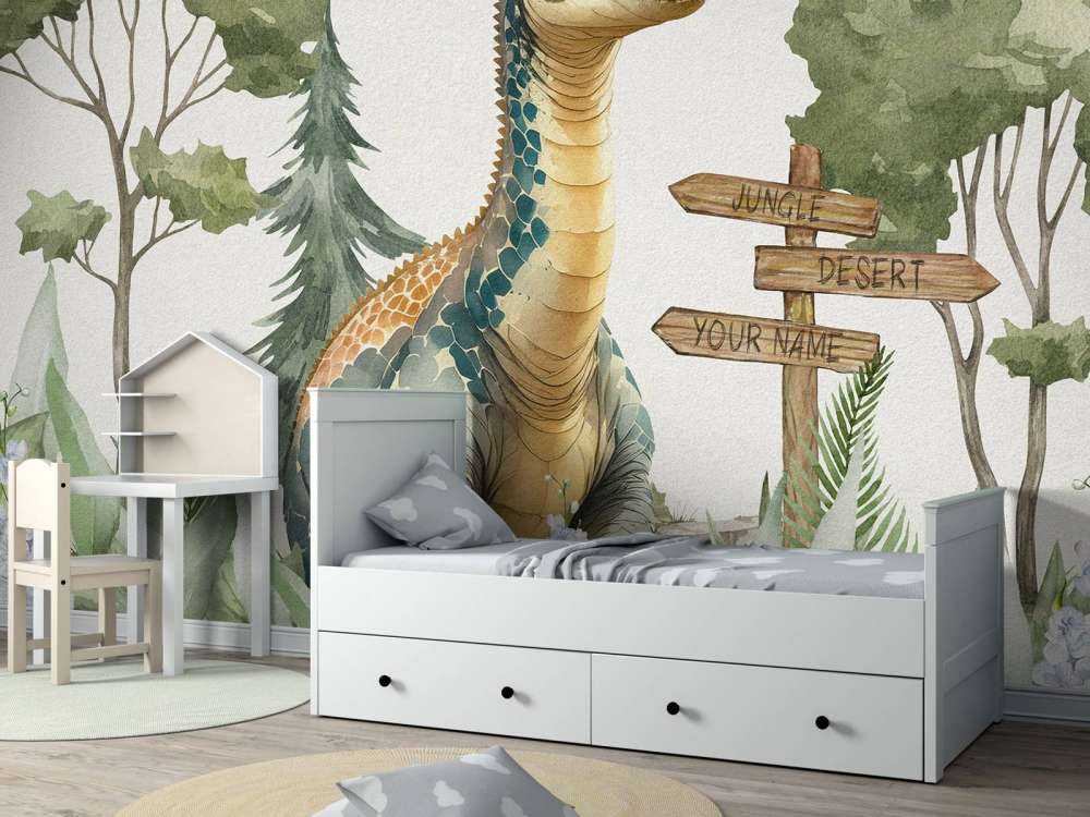 Bébé brachiosaure dans la jungle