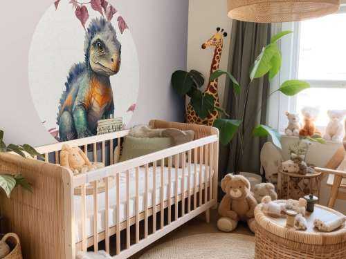 Bébé ankylosaure dans la jungle rose