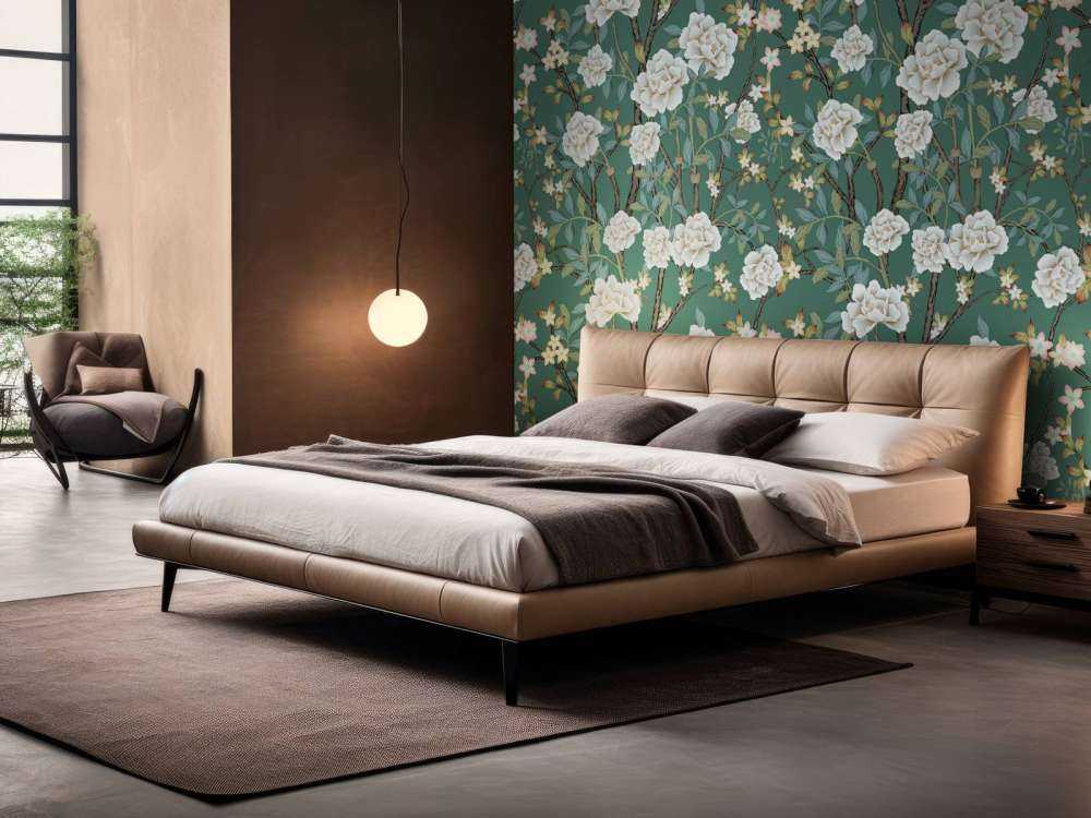 Pivoines sur fond vert