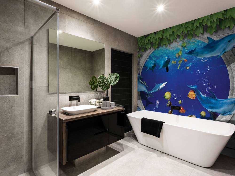 Les dauphins à travers le mur