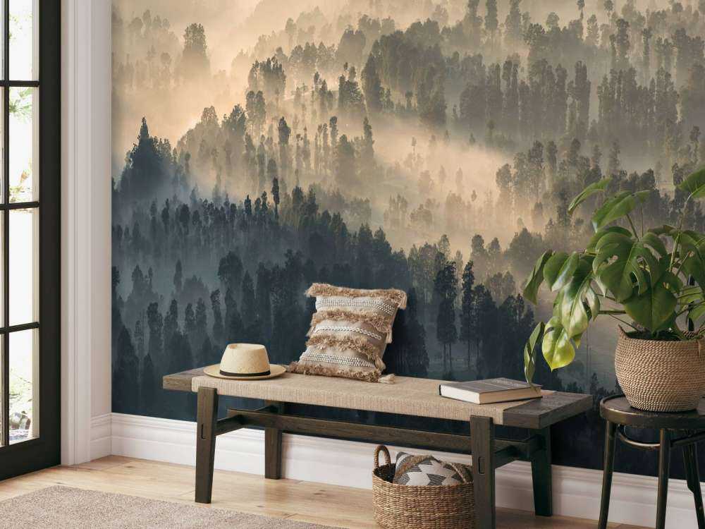 Montagnes brumeuses en Indonésie