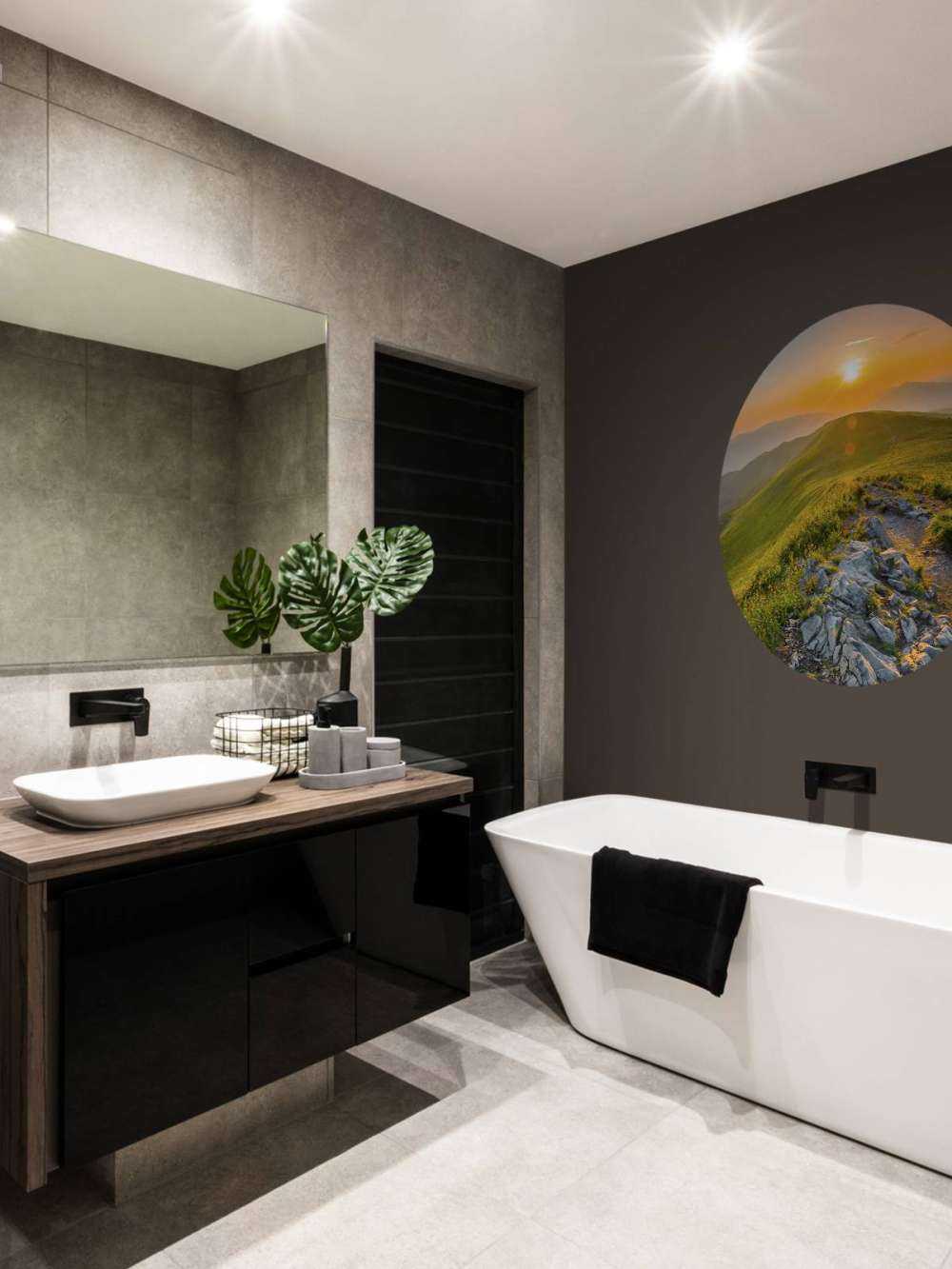 Coucher de soleil dans un paysage montagneux