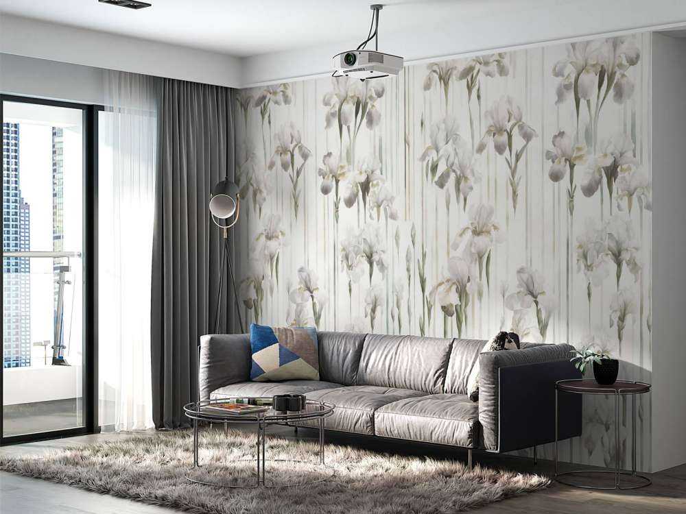 Iris et rayures beige sans couture