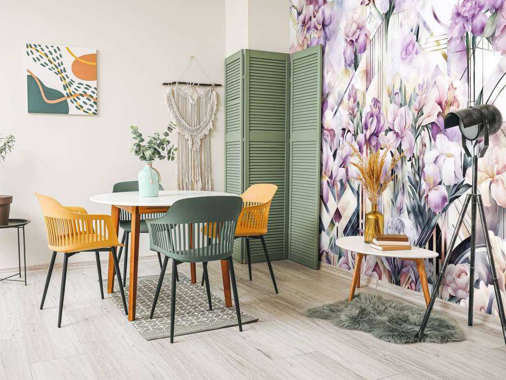 Immenses iris aquarelle violets