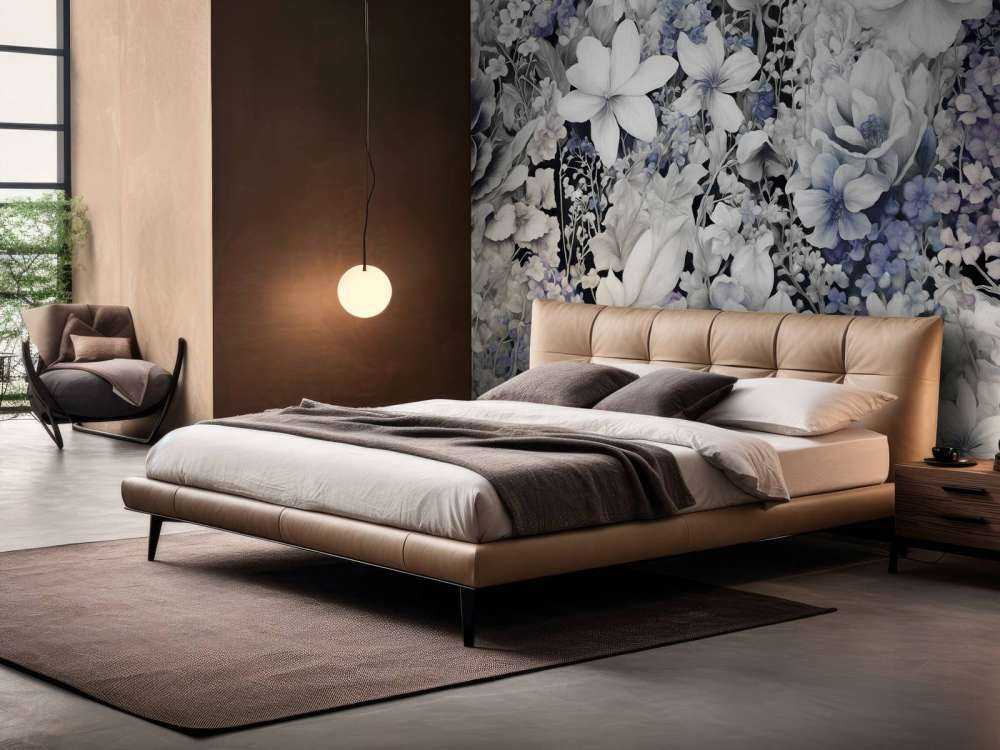 Festival des fleurs sans couture - bleu foncé