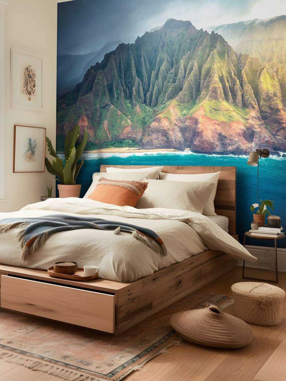 Lumière du soleil sur des falaises tropicales