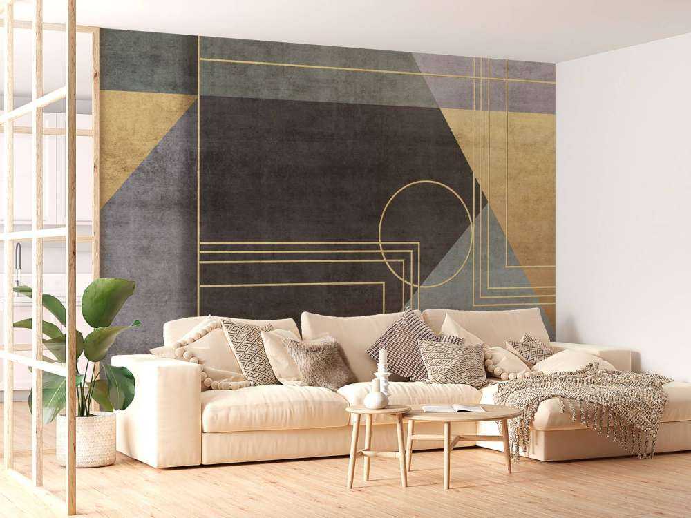 Lignes dorées en vert de mer