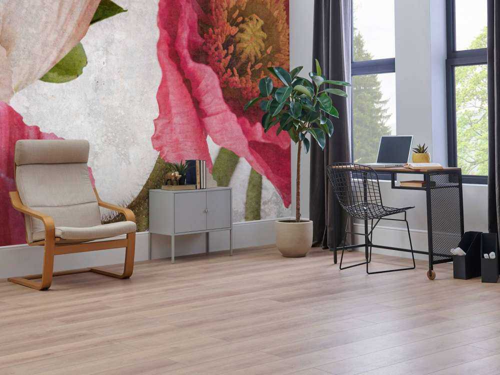 Coquelicots en rose et beige poudré