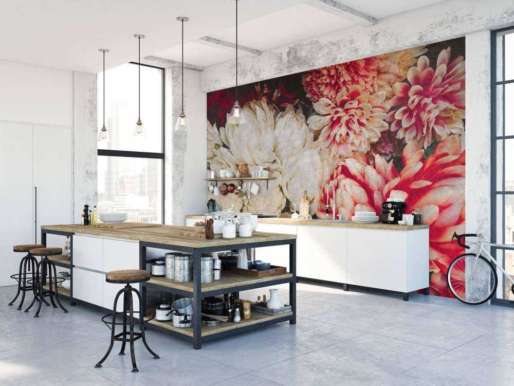 Chrysanthèmes en crème et carmin