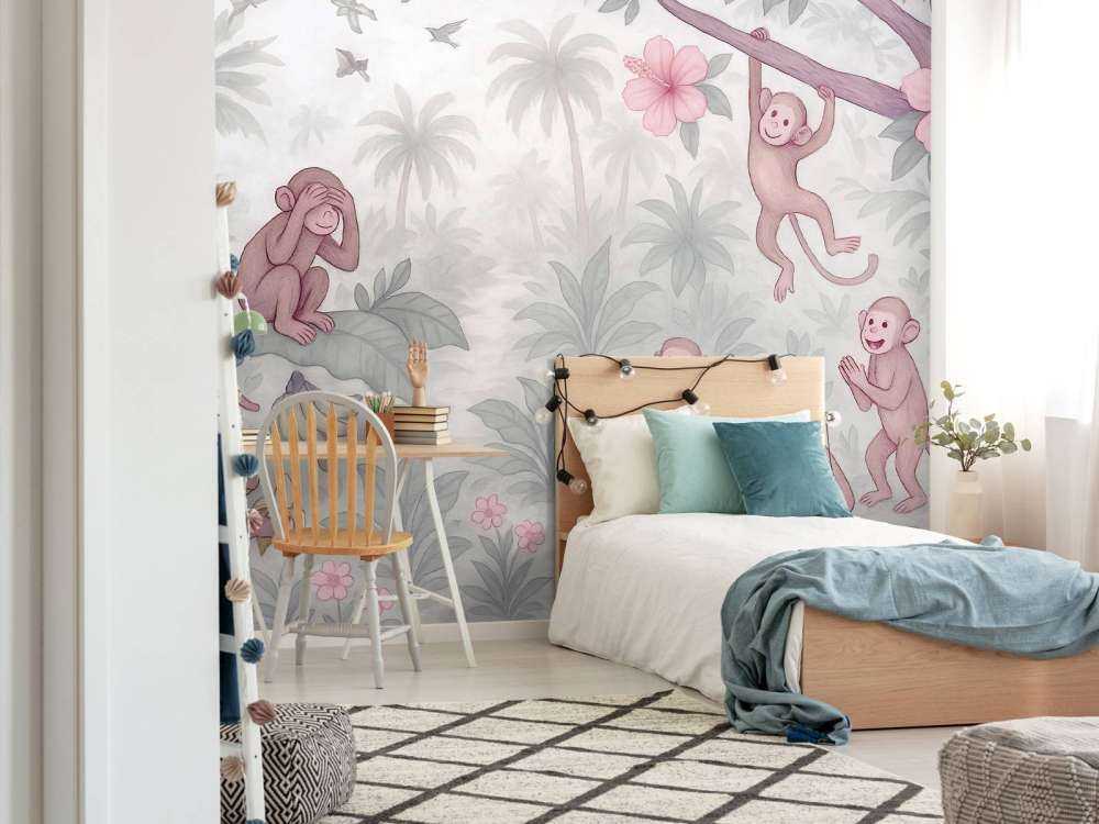 Singes espiègles dans la jungle.