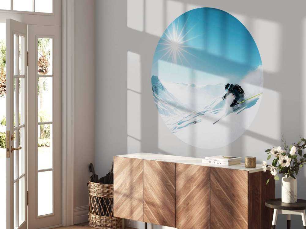 Poudreuse sous le soleil d'hiver glacial.