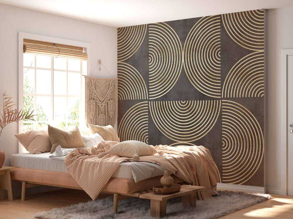 Cercles éclectiques, art moderne, or brun.