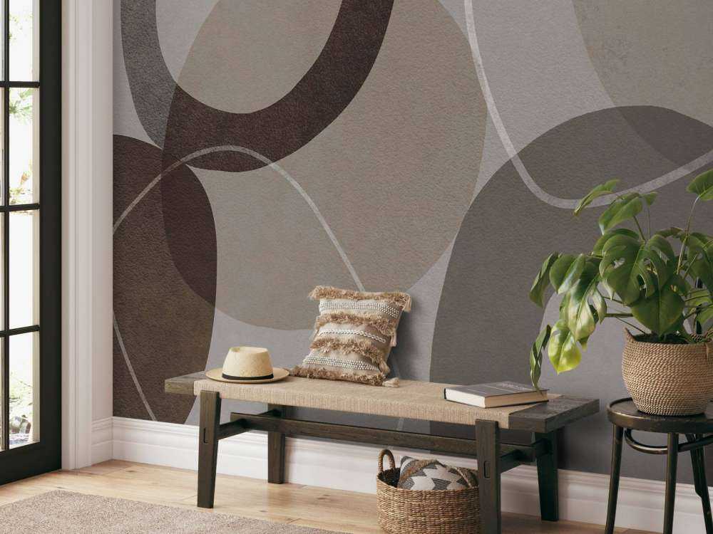 Formes et contours du milieu du siècle gris brun