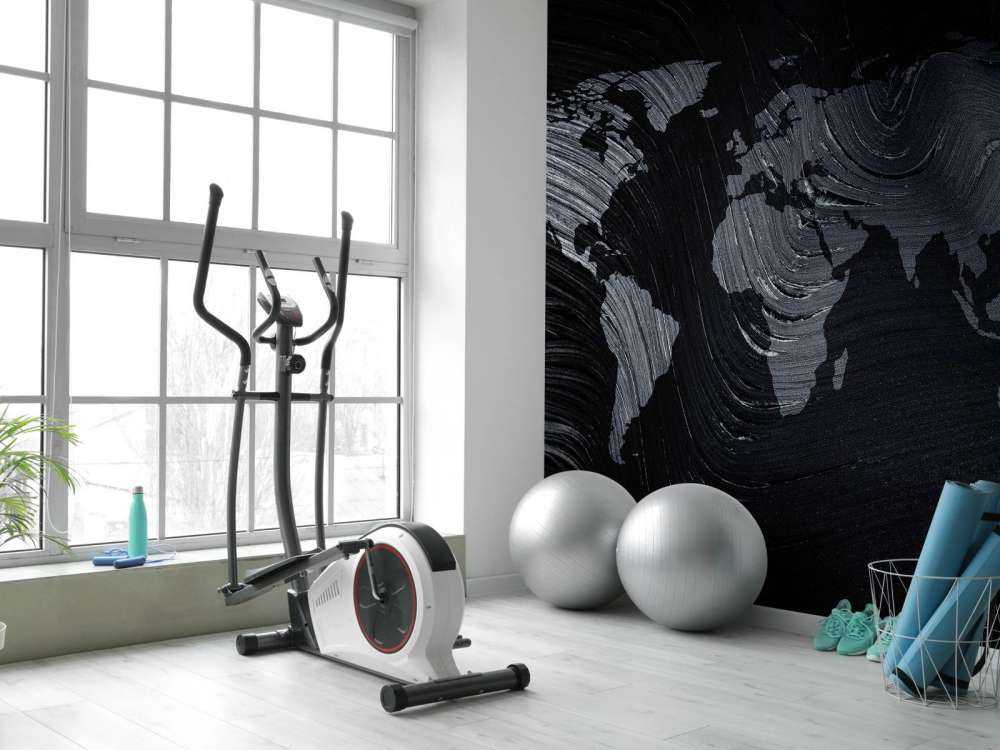 Carte du monde sur une feuille de palmier