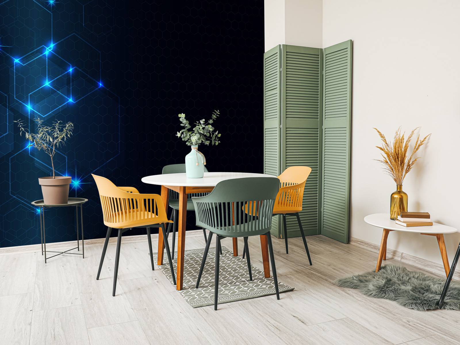 Hexagones lumineux abstraits